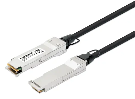Intellinet QSFP+ DAC Twinax kabel 1 m / Kabel / QSFP+ - QSFP+ / 40 Gbps / Černá, stříbrná