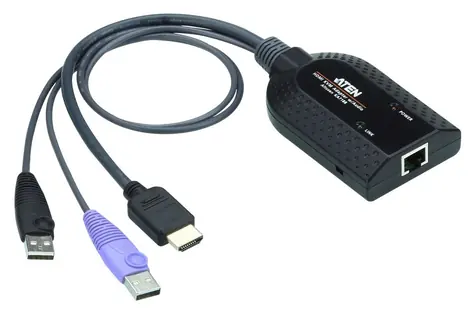 ATEN USB HDMI Virtual Media / Adaptér KVM / HDMI + USB + RJ-45 / černá