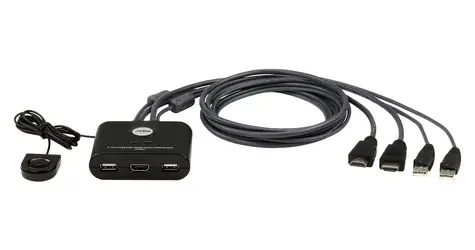 ATEN CS22HF / KVM přepínač / 2 porty / USB / HDMI / 1,2 m kabely