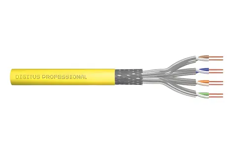 DIGITUS Cat.7A S/FTP žlutý / Instalační kabel / 500m / AWG 23/1 / LSZH / Dca
