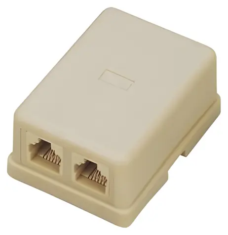 DATACOM CAT3 2xRJ11 slonová kost / Datová zásuvka / na omítku / UTP