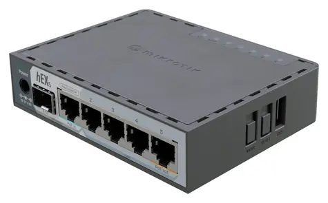 MikroTik E60iUGS hEX S / Router / 5x Gigabit LAN / SFP+ / PoE In/Out / USB 3.0 / RouterOS L4