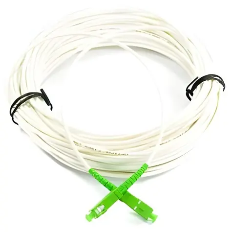OEM SC/APC 9/125 SM bílá / Optický patch kabel / Simplex / Armovaný / 0,5m / B3 LSZH
