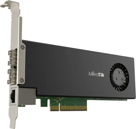MikroTik CCR2004-1G-2XS-PCIe / Síťová karta / PCIe / 2x SFP28 25 Gbps / 1x Gbit LAN / RouterOS L6