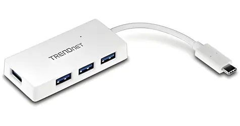 TRENDnet TUC-H4E bílý / USB hub / USB-C / 4x USB 3.0 / 5 Gbit/s
