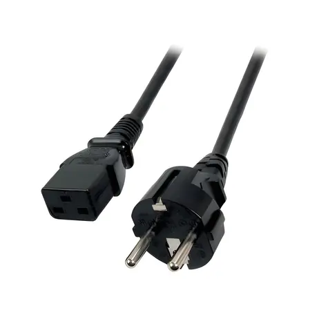 EFB Schuko - IEC C19 černá / Napájecí kabel / 1,8 m / 16 A / 250 V VDE