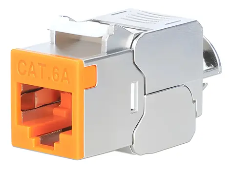 Intellinet Cat6a 10G STP oranžová / Keystone modul / RJ-45 / IDC / 500 MHz
