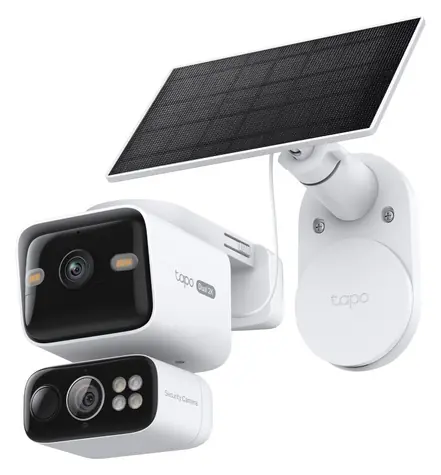 TP-Link Tapo C645D KIT / Venkovní IP kamera & solární panel / Duální objektiv 2K / Pan/Tilt / IP65 / Wi-Fi