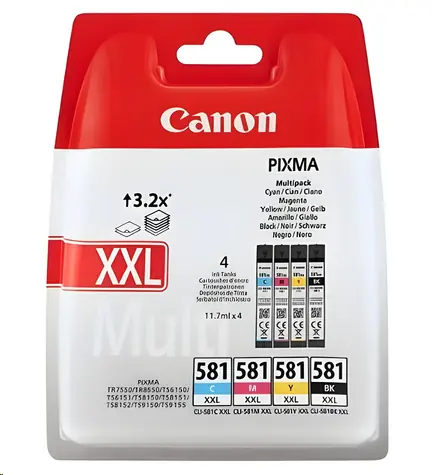 Canon CLI-581XXL BK C M Y SEC / Multipack cartridge / Originální / pro PIXMA TS a TR / 4 ks
