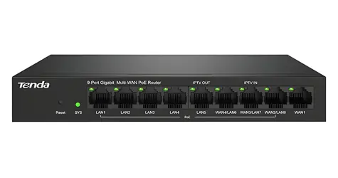 Tenda G0-8G-PoE / Router / MultiWAN / 9x Gigabit port / 8x PoE+ výstup / VPN