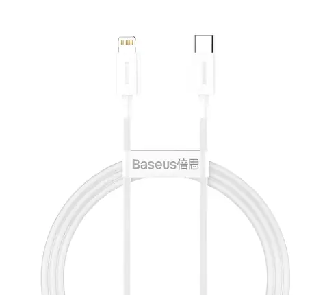 Baseus Superior bílá / Kabel USB-C/Lightning / 1 m / 20W / 480 Mb/s