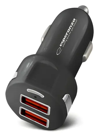 Esperanza EZ110 černá / Nabíječka do auta / 2x USB-A / 36 W / Quick Charge 3.0