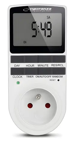 ESPERANZA Spínací hodiny ELA101 bílá / 3680 W / 16 A / LCD displej