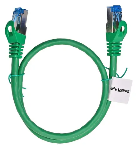 Lanberg CAT6A 0.5m zelená / Patch kabel / S/FTP / LSZH / 500 MHz