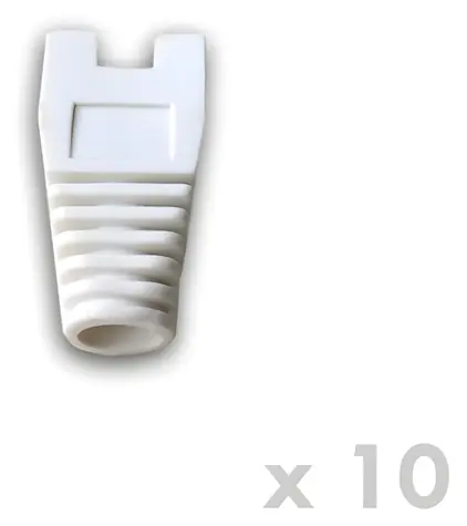 DATACOM Ochrana RJ45 s výřezem bílá / Krytka konektoru / 10 ks / otvor 6 mm