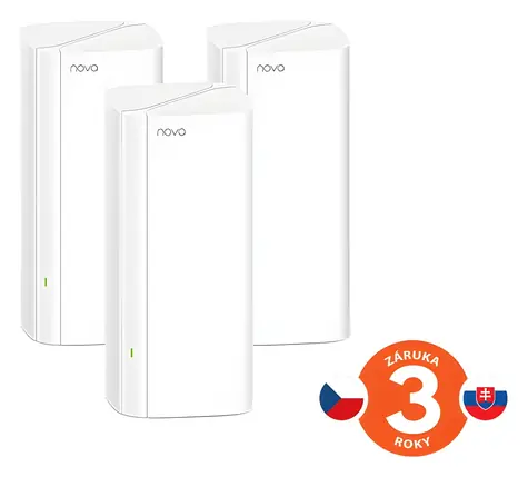 Tenda Nova EX12 (3 ks) / Mesh systém / Wi-Fi 6 AX3000 / WPA3 / VPN / 9x GLAN/GWAN