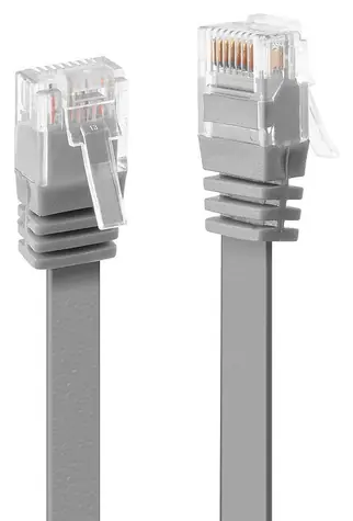 Lindy plochý kabel Cat6 U/UTP 2m šedá / Síťový kabel / RJ45-RJ45 / ploché provedení