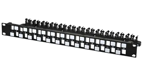 Lanview STP Cat6a 24 portů černý / Patch panel / 19