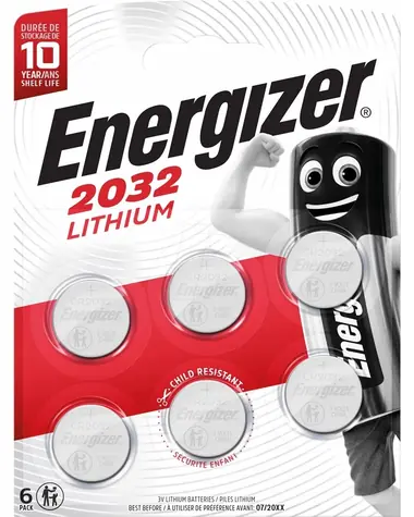 Energizer Lithiová knoflíková baterie CR2032 / 6ks / 3V