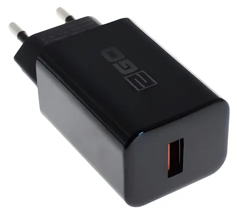 2GO černá / Síťová nabíječka / 1x USB-C / 18W / Rychlonabíjení