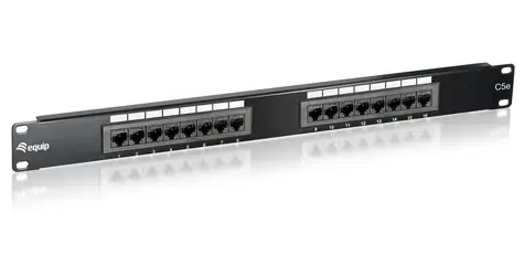 Equip 16-Port černá / Patch panel / Cat5e / UTP / 1U / 19
