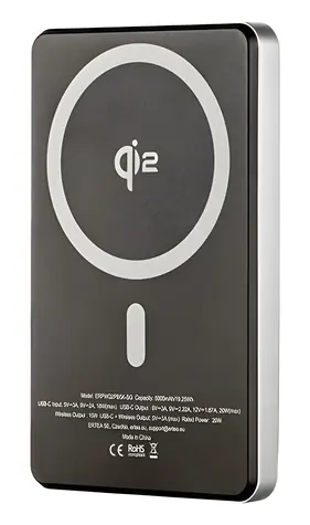 ER Power Qi2 Dual 5000mAh černá / Powerbanka / MagSafe / Qi2 / USB-C / 15W