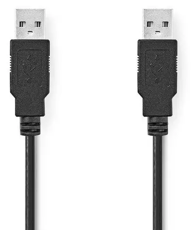 Emos USB 2.0 A-A / USB kabel / 3 m / černá