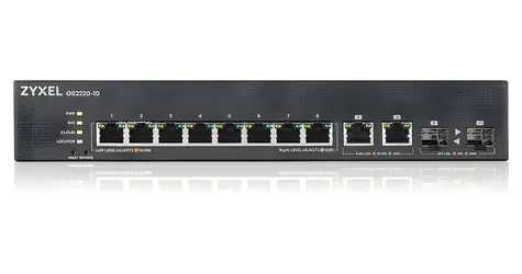 ZyXEL GS2220-10 / Switch / 8-port GbE / Managed L2 / 2x SFP Uplink / Fanless