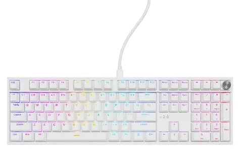 Genesis Thor 404 bílá / Herní mechanická klávesnice / RGB / Outemu Peach Silent / Drátové USB-A / US layout