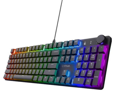 Trust GXT 866 Torix černá / Herní klávesnice / mechanická / RGB / USB-A / US layout