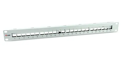 Equip šedá / Patchpanel / 24 portů / Keystone / 1U / 19
