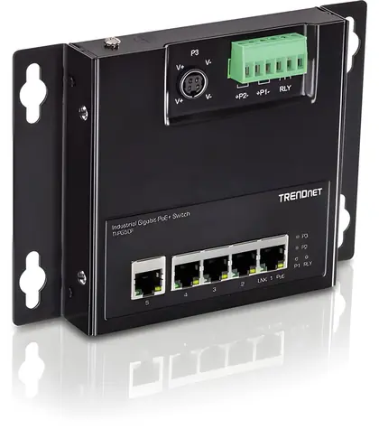 TRENDnet Průmyslový switch 5-port PoE+ / Switch / 5-port Gigabit PoE+ / 200 W / 10 Gbit/s / unmanaged