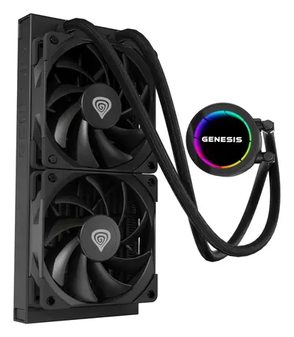 Genesis Hydria 240 černá / Komplet vodního chlazení CPU / 2x 120 mm / ARGB / max. 1500 RPM / 80 CFM