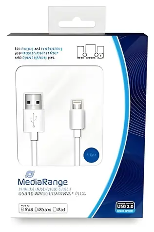 MediaRange MRCS178 bílá / Datový kabel / USB-A na Lightning / 1 m / MFi