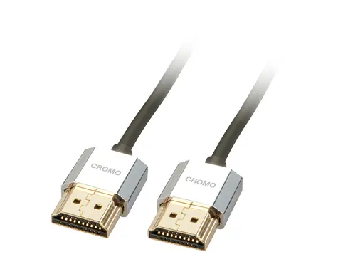 Lindy CROMO Slim černá / HDMI kabel / High Speed / 1 m / Ethernet / pozlacené konektory