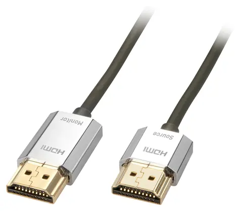 Lindy CROMO Slim šedá / HDMI kabel / High Speed Ethernet / 3 m / 4K 60 Hz