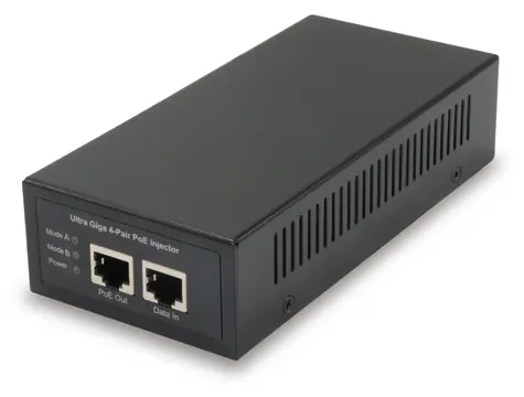 LevelOne PoE injektor 60W černá / PoE injektor / Gigabit / 802.3af/at/bt / 1x PSE