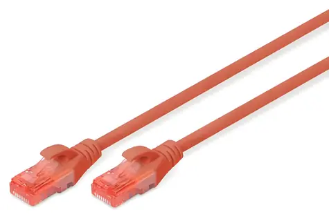 Digitus Cat6 červený 3 m / Patch kabel / U/UTP / LSZH / 10 Gbit/s / AWG 26