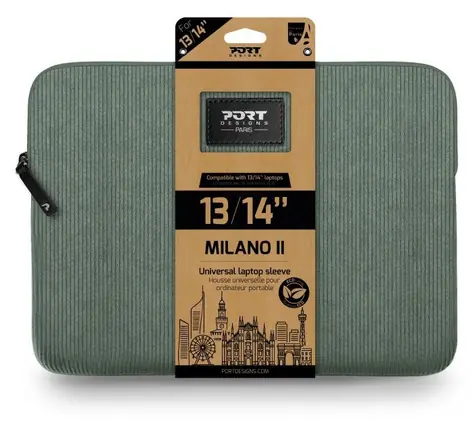 Port Designs Milano II Eco Sleeve šalvějová zelená / Pouzdro na notebook / 13/14