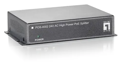 LevelOne POS-4002 černá / PoE splitter / 100 Mbps / 15 W / 24 V
