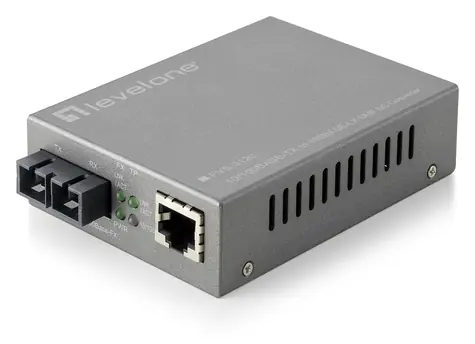 LevelOne WebSmart mediakonvertor RJ45-SC / Mediakonvertor / RJ45 - SC (SM) / 20 km / 1310 nm
