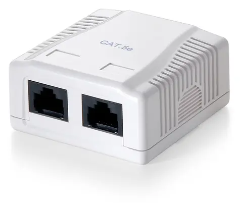 Equip bílá / Zásuvka pod omítku / Cat.6 / 2-port RJ45