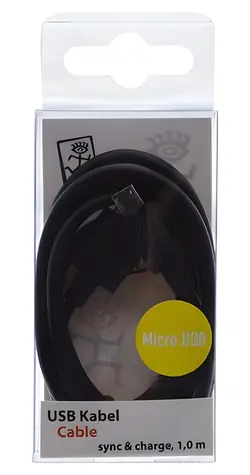 2GO černá / Datový a nabíjecí kabel / USB-A na Micro-USB / 1 m