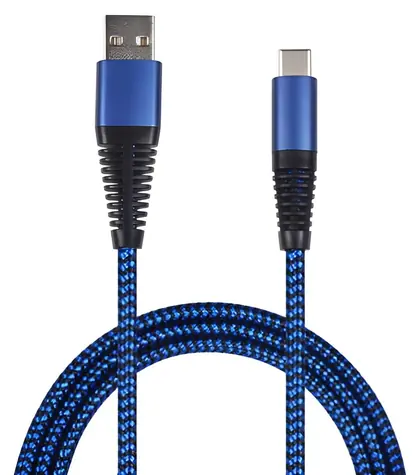 2GO USB-C 1 m modrá / Datový kabel / USB 3.2 Gen 1 / nylon