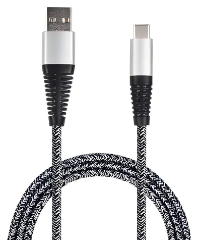 2GO USB-C 1 m stříbrná / Datový kabel / USB 3.2 Gen 1 / nylon