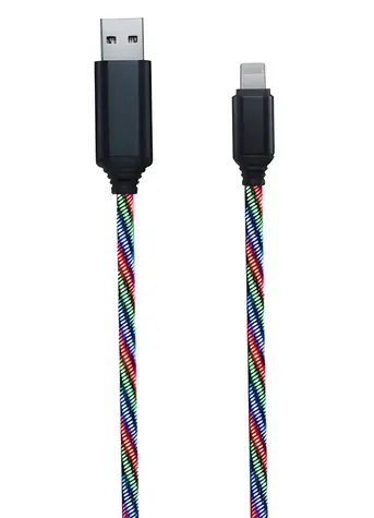 2GO Tricolor / Nabíjecí a datový kabel / USB - Lightning / LED podsvícení / 1 m