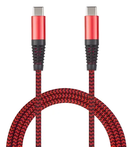 2GO USB-C - USB-C 1 m červená / Datový a nabíjecí kabel / USB 3.2 Gen 1 / Nylon