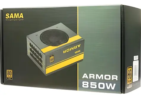 Inter-Tech SAMA FTX-850-B Armor / Zdroj / ATX / 850W / 80 Plus Gold / Modulární / 120 mm