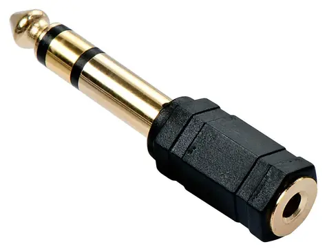 Lindy 3,5 mm jack - 6,3 mm jack černá / Audio redukce / pozlacené konektory