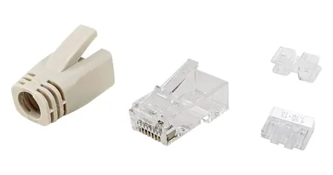 Equip Cat6a RJ45 průhledná, bílá / Konektor / nestíněný / pozlacené kontakty / 100 ks